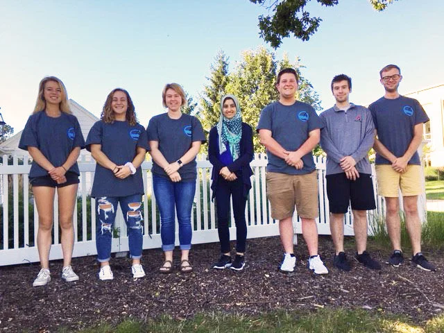 (Left to right) Katie Fedoronko, Vanessa Miller, Mary Reams, Muntaha Kahn, Michael Mead, Jake Durbin, Brody Barcus.