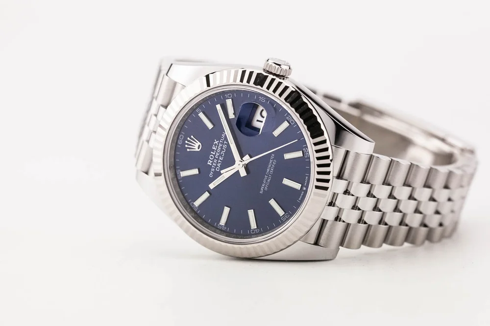 Rolex Datejust 41 Blue Stick Dial Fluted Jubilee 126334 — Watch