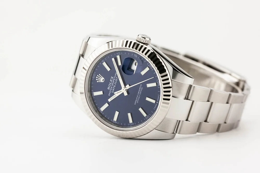 Rolex Datejust 41 Blue Stick Dial Fluted Oyster 126334 — Watch