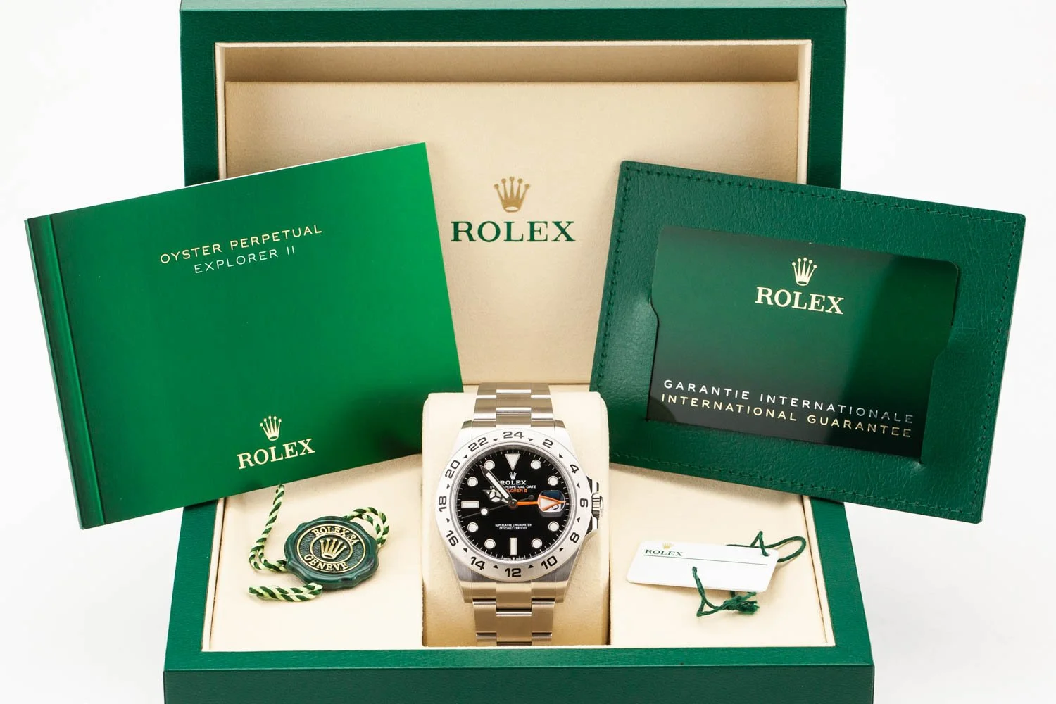 Rolex Explorer II Black Dial New Kit Shot 226570 052726 (1 of 1).jpg