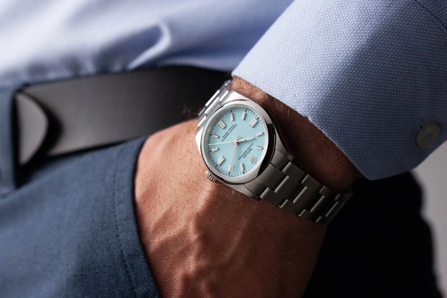 Rolex Oyster Perpetual 36 Turquoise Blue 126000 — Watch Exchange Co.