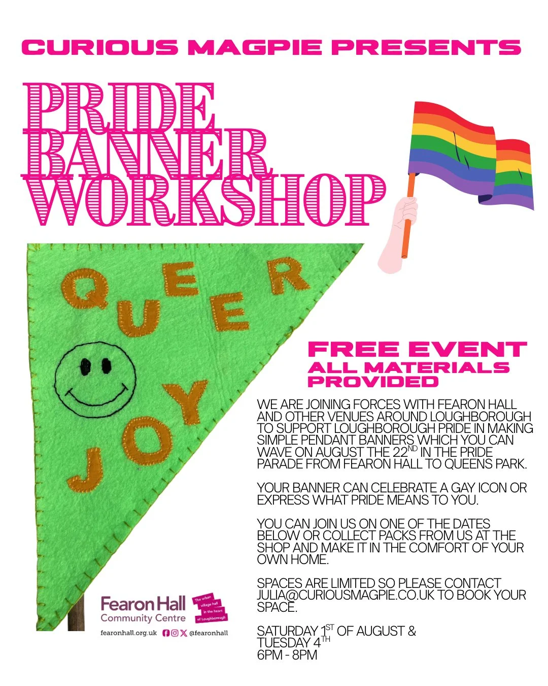 Curious Magpie Pride Banner workshop