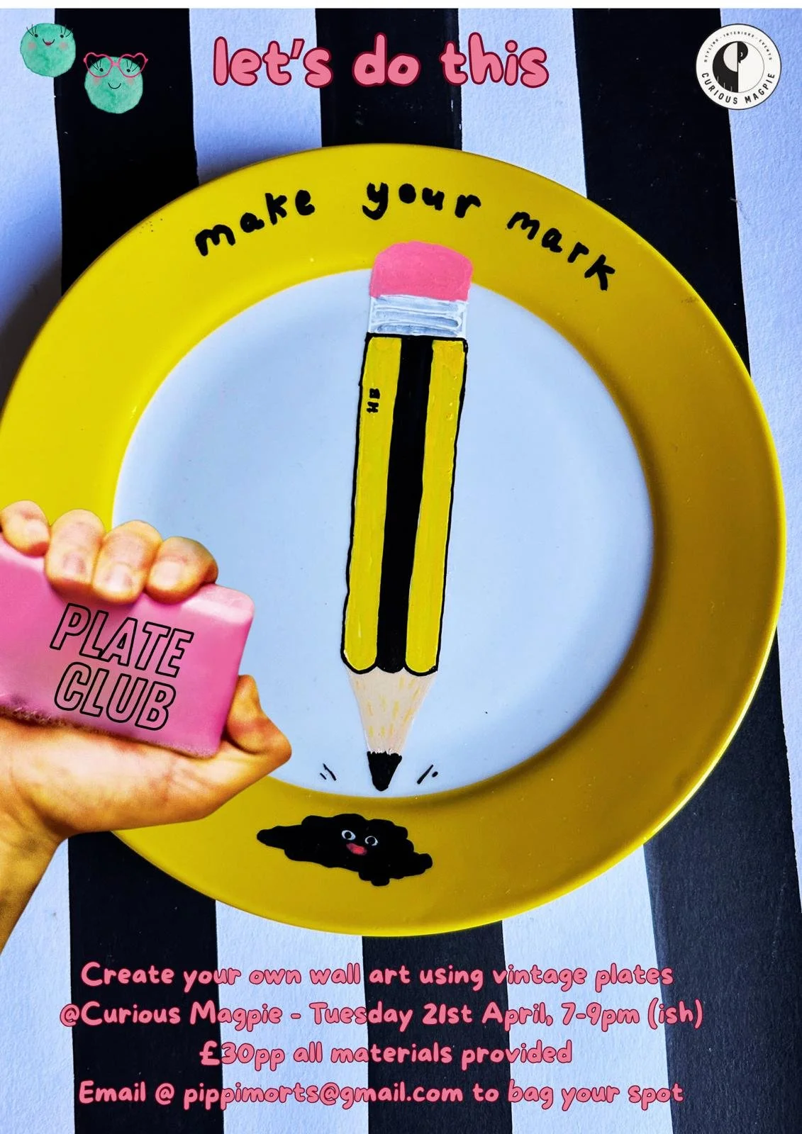 Curious Magpie Two Peas Plate Painting Workshop