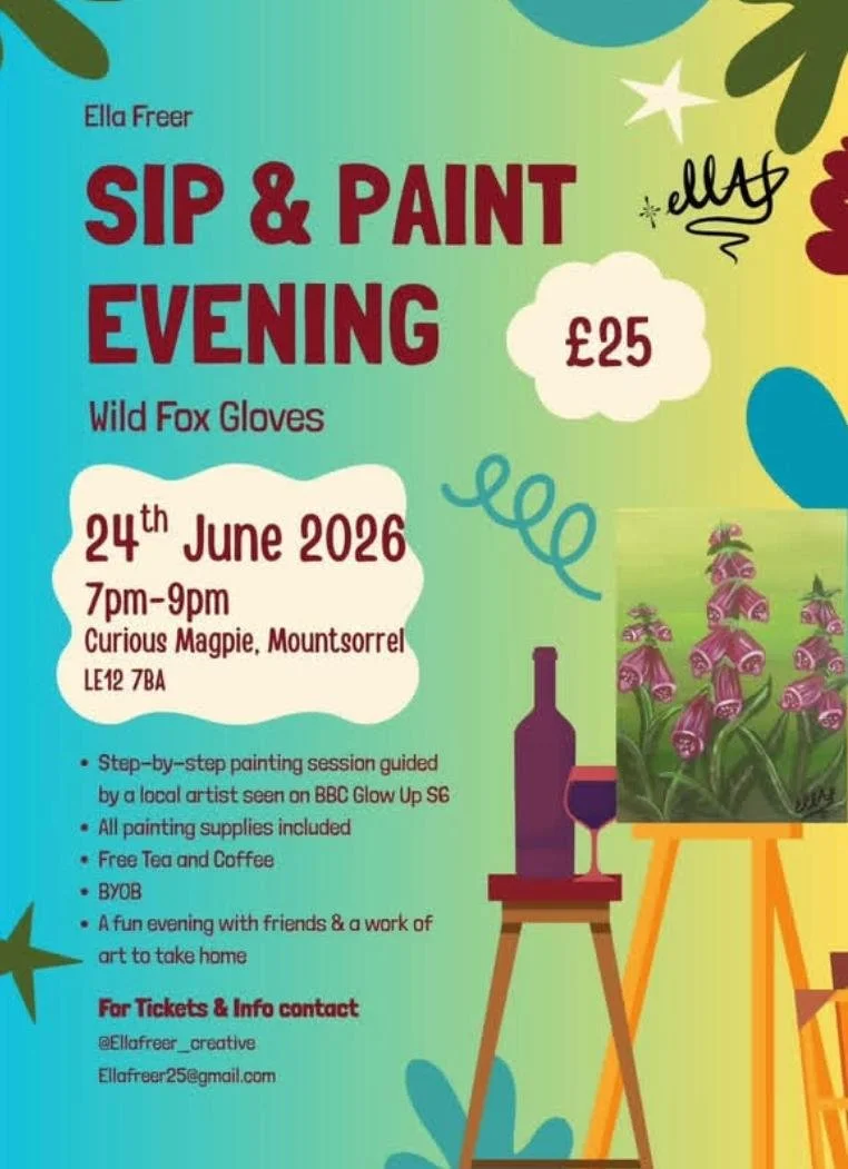 Curious Magpie Sip & Paint workshop