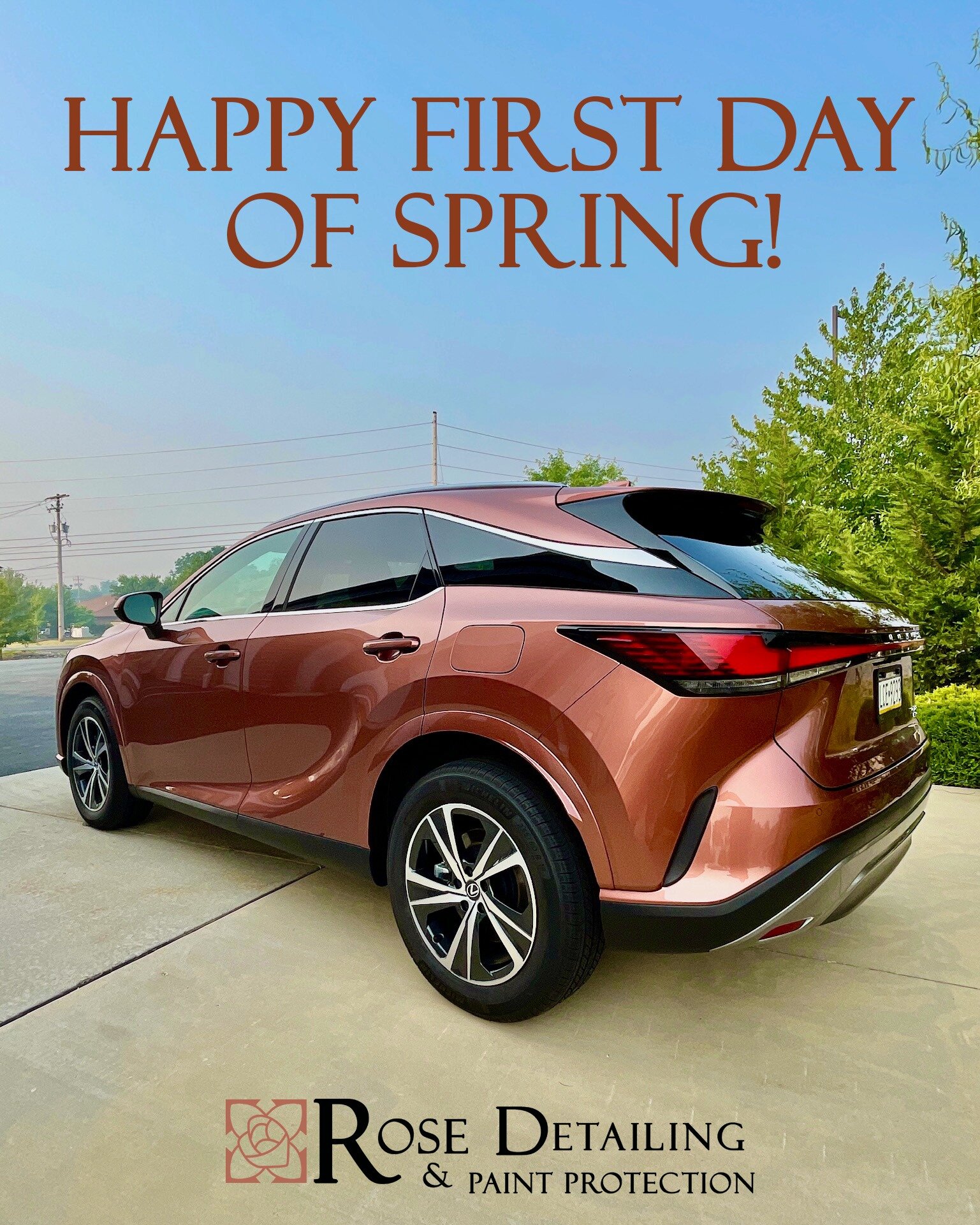 Happy First Day of Spring from Rose Detailing! 🌹🌷 We look forward to protecting more rides in the new season! #rosedetailing #firstdayofspring #lexus #carlislepa