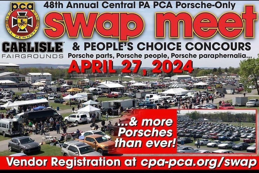 Tomorrow April 27th we will be at the 48th Annual Central PA Porsche Swap meet right here in Carlisle! We will be doing a demonstration in building Y at 10 a.m.  at the Carlisle Fairgrounds. Come see us install some paint protection film!!! #carlisle