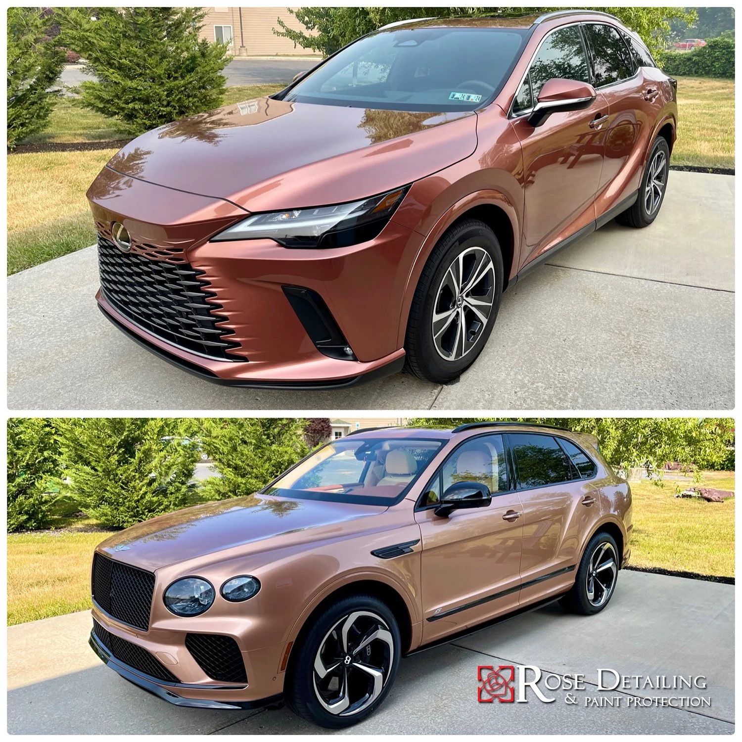 Two rose-gold stunners in the shop back-to-back 😍 Which one&rsquo;s stealing your heart?

#rosedetailing #lexus #bentley #rosegold
