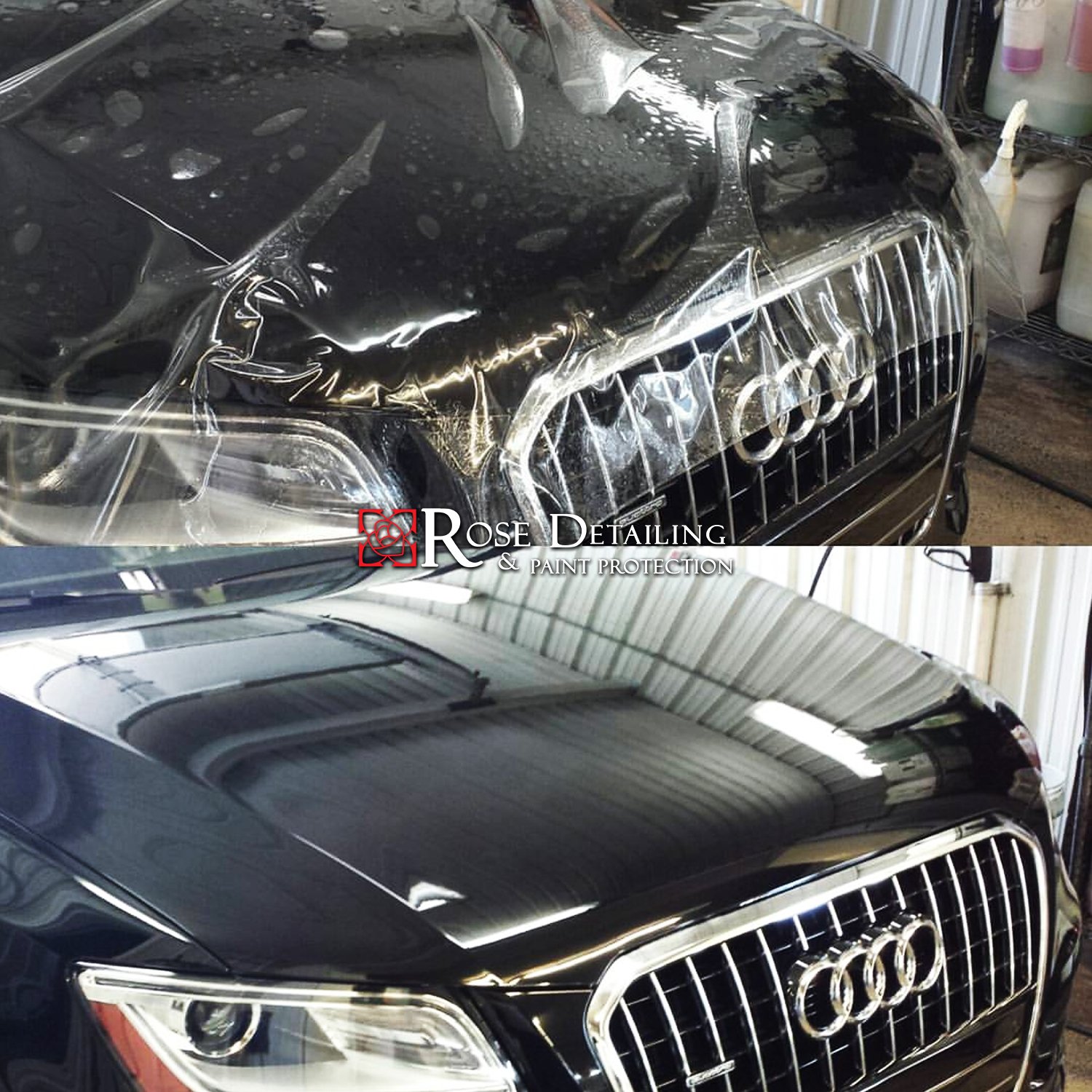 Before &amp; After! Take a look at this Audi Q5 after receiving XPEL ULTIMATE PLUS PPF! The before-and-after shots highlight the dramatic boost in gloss along with the premium protection XPEL delivers.

#rosedetailing #audi #q5 #xpel #ppf