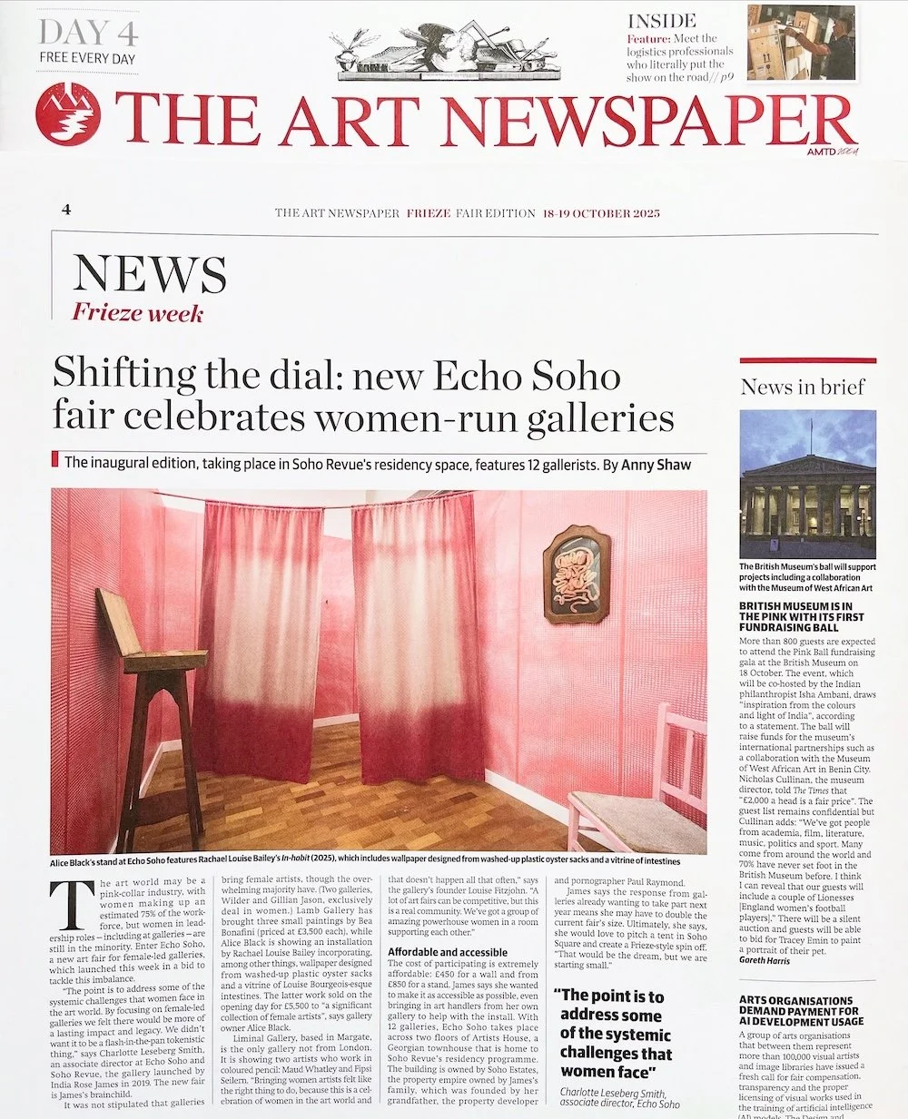 Rachael Louise Bailey feat. in The Art Newspaper