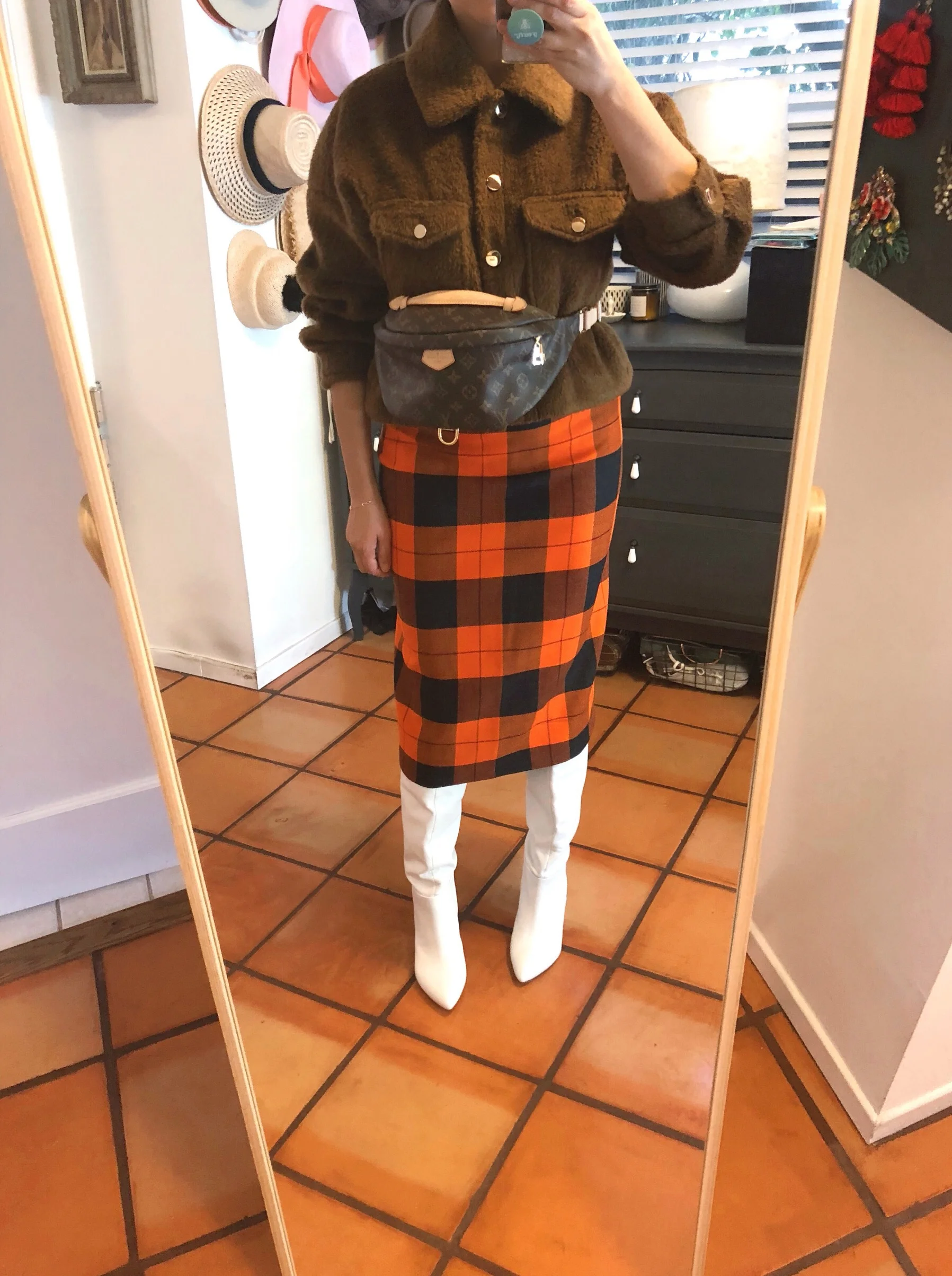  jacket: Social Eras skirt:  Zara  boots:  Sam Edelman  bag:  Louis Vuitton  