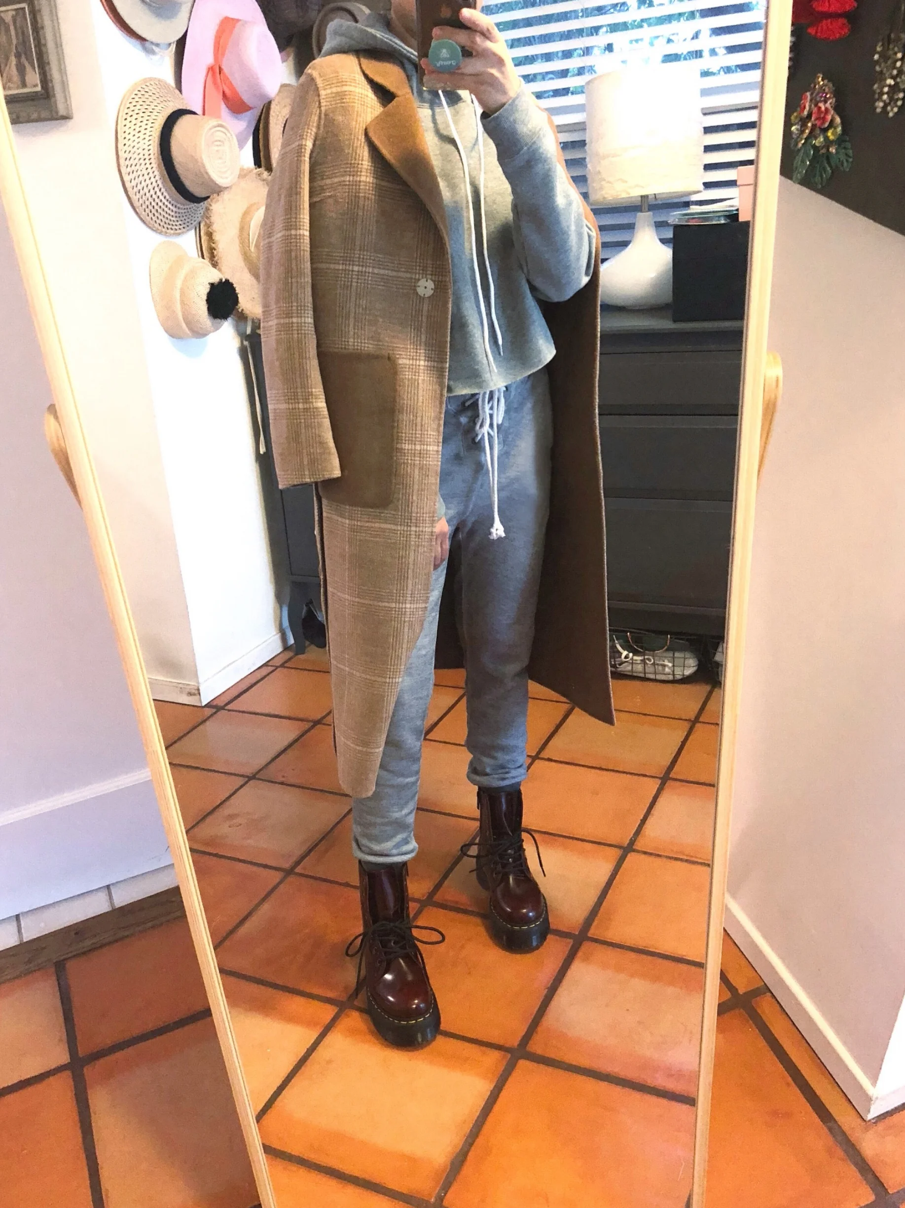  coat: Social Eras cropped hoodie:  Target  joggers: Wildfox (old, similar  here ) boots:  Dr. Martens  