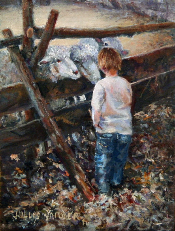 Little Shepherd Boy, 9" x 12", oil