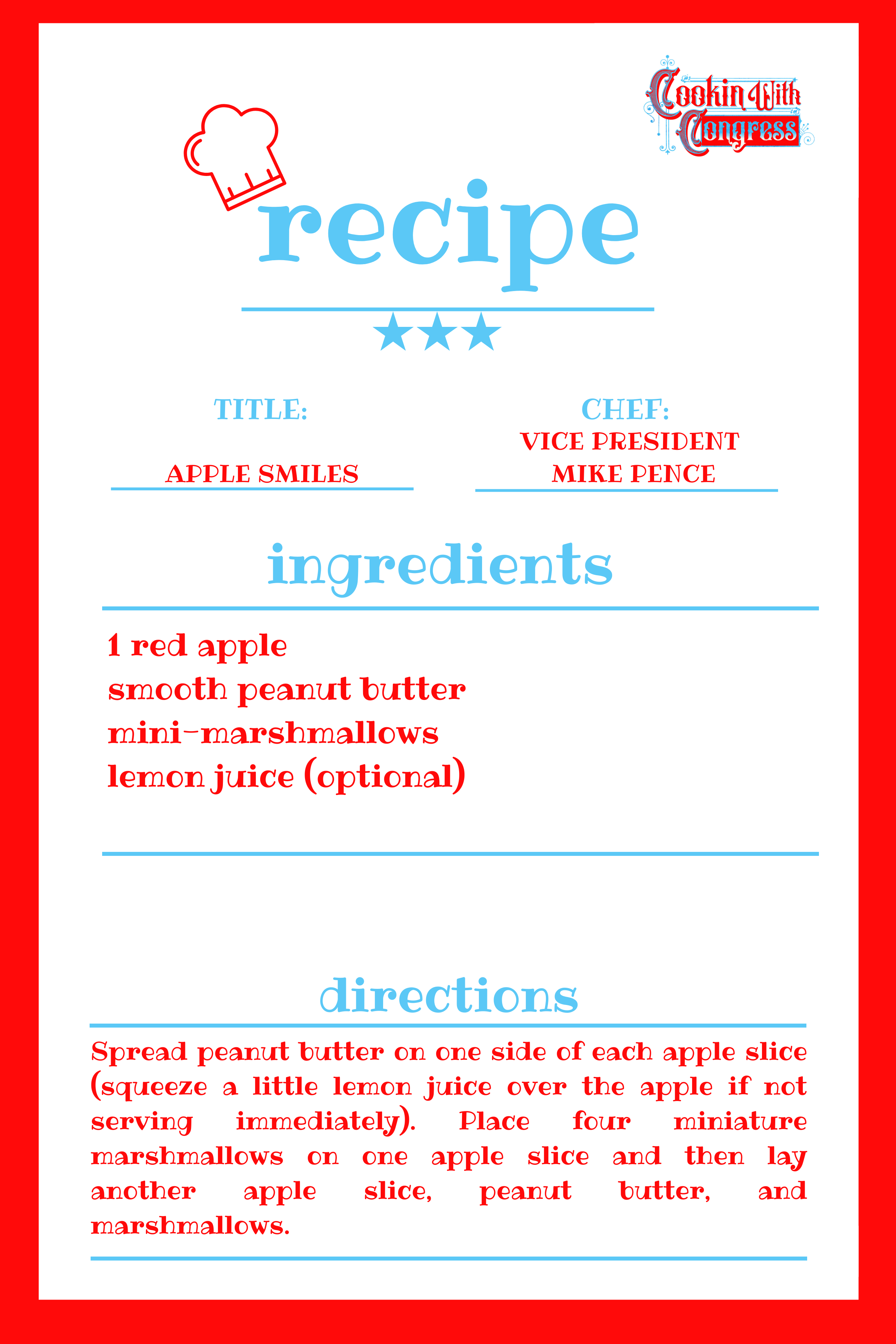 Mike Pence's apple smiles recipe