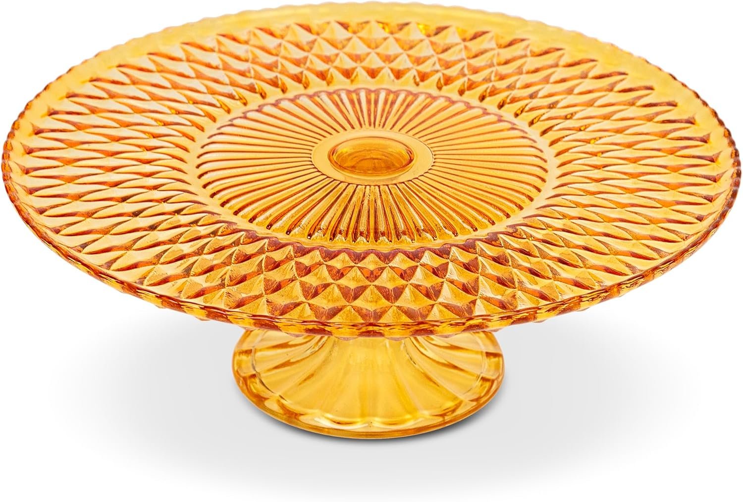 Amber Glass Cake Stand