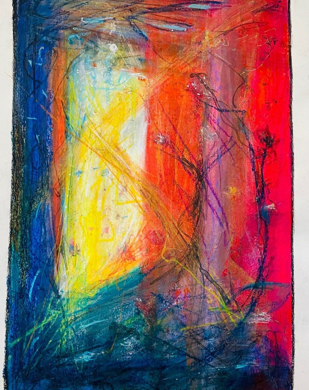 Opening into light. Mixed media on paper. 2021