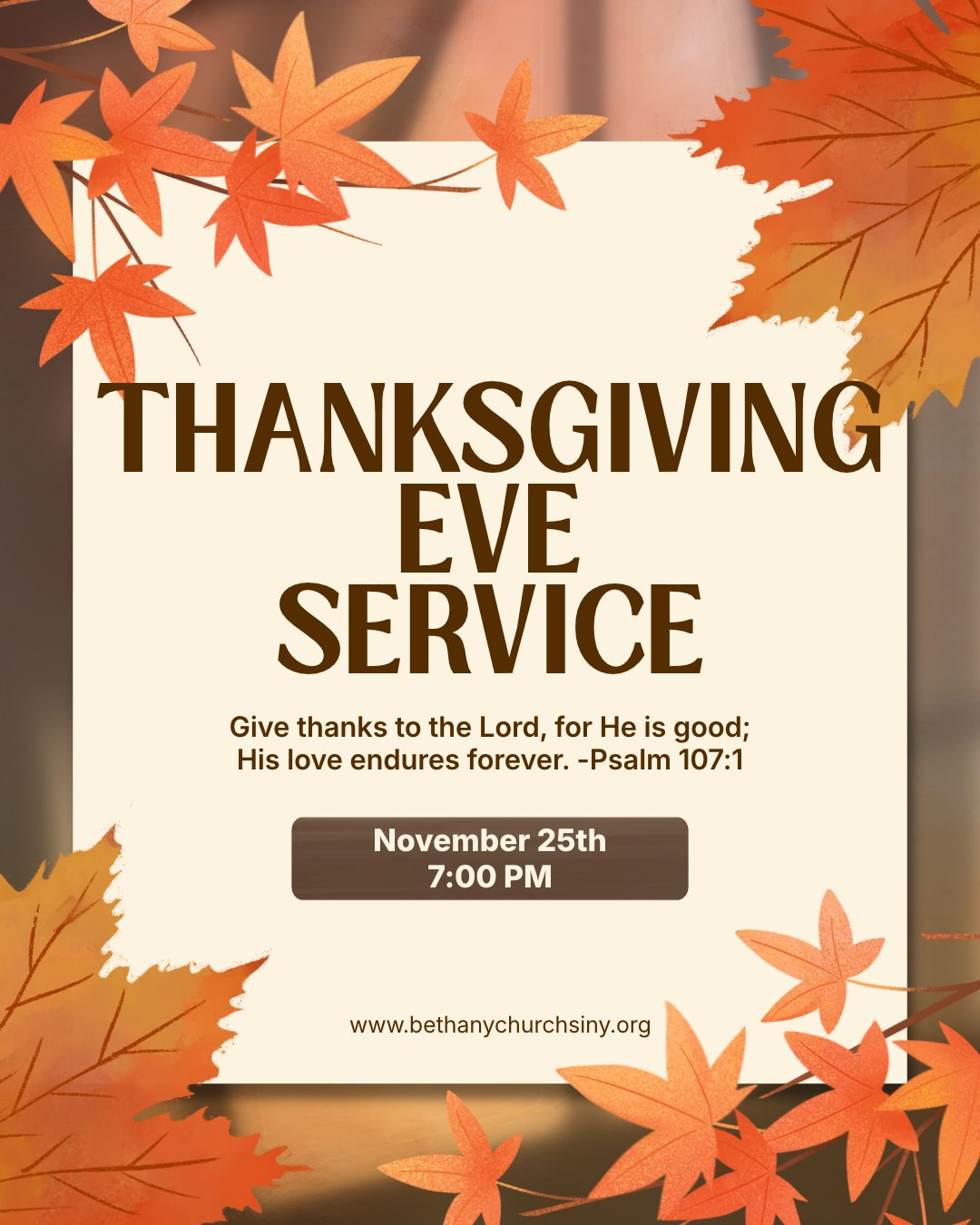 Thanksgiving Eve Service