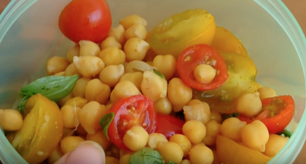 Sweet Potatoes + Arabic Chickpea Salad