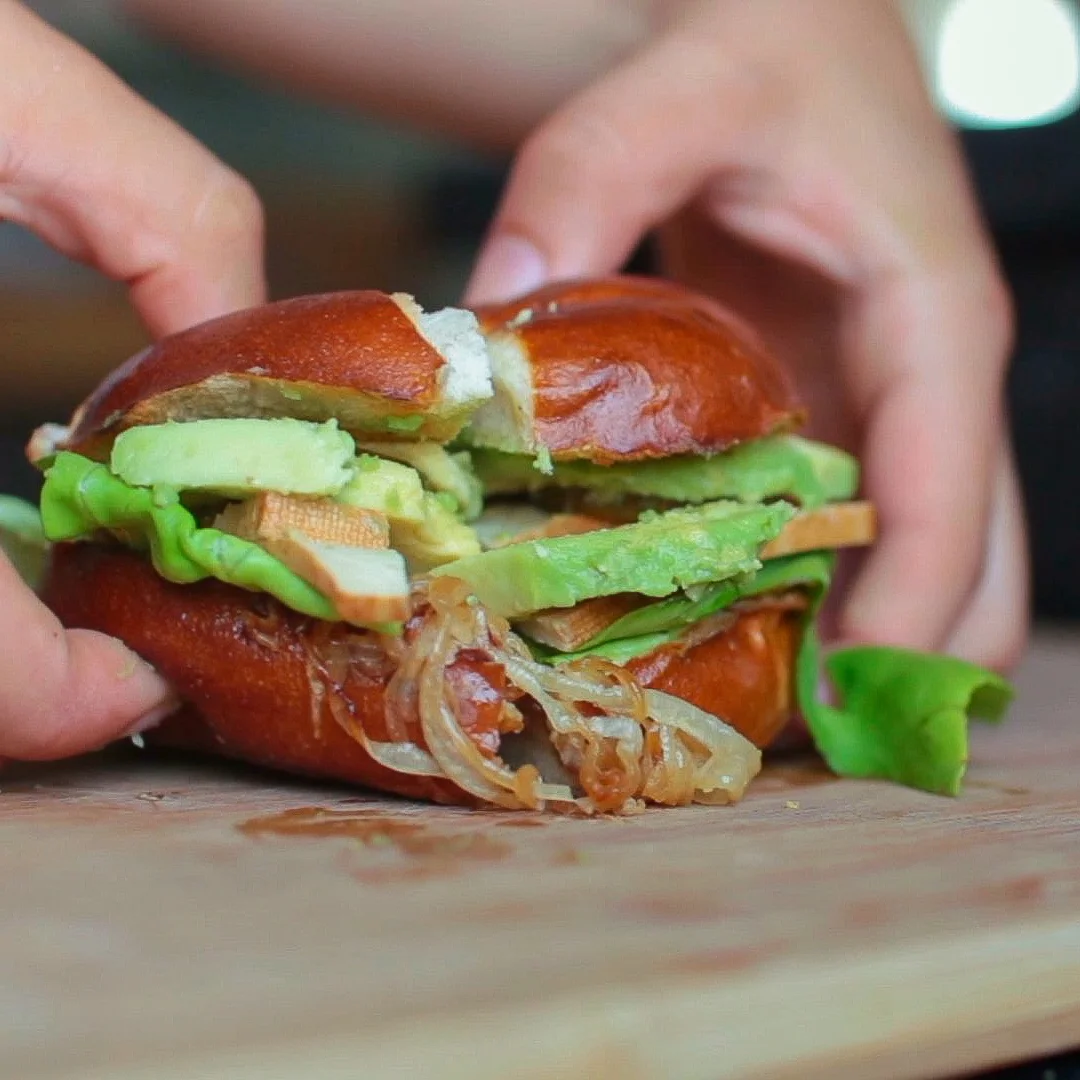 Caramelized Onion &amp; Smoked Tofu Sandwich 