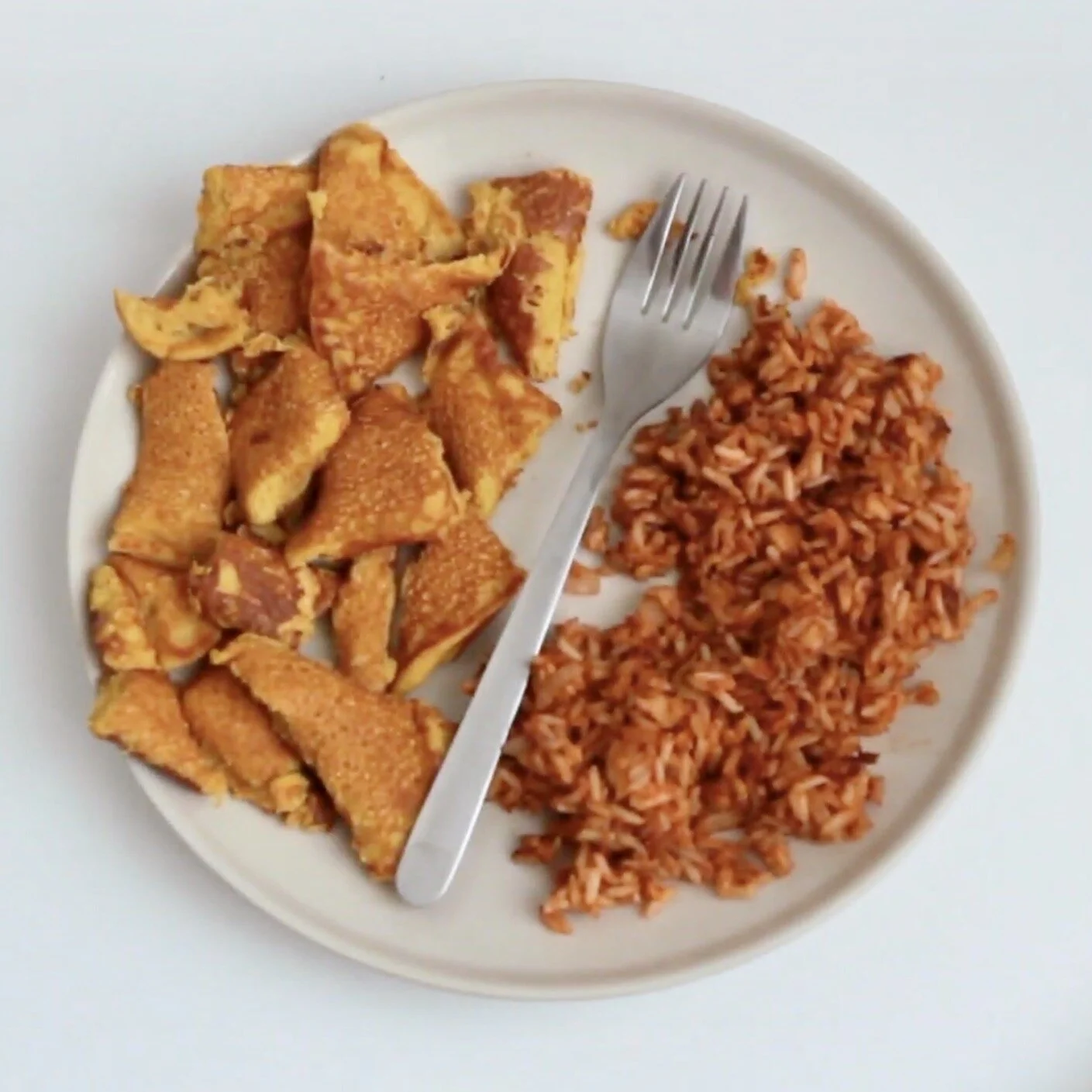 Chickpea Eggs + Fried Rice, aka Murray’s Breakfast
