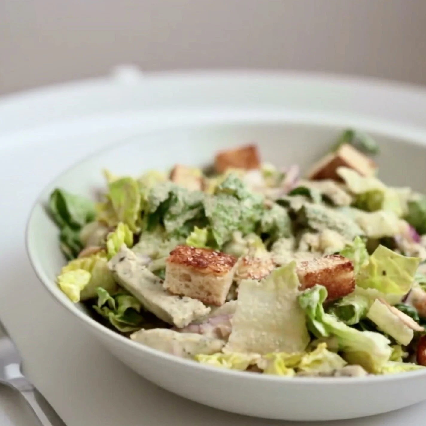 Tofu Caesar Salad Bowl