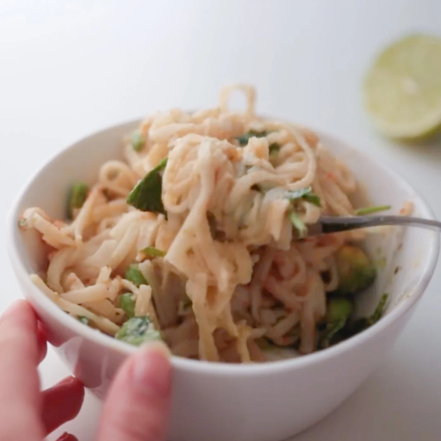 Peanut Edamame Spinach Noodles