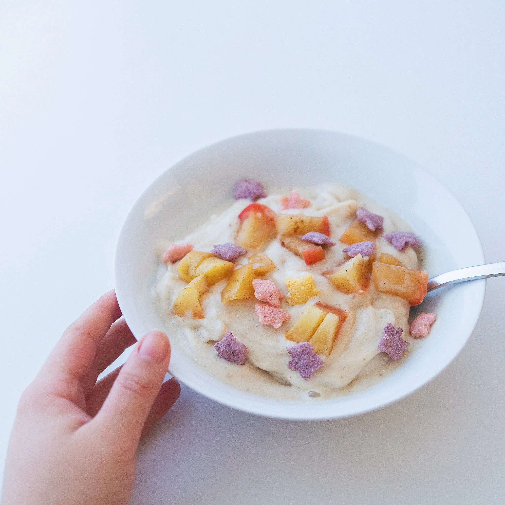 Basic Nice Cream with Cinnamon Apples and Cereal