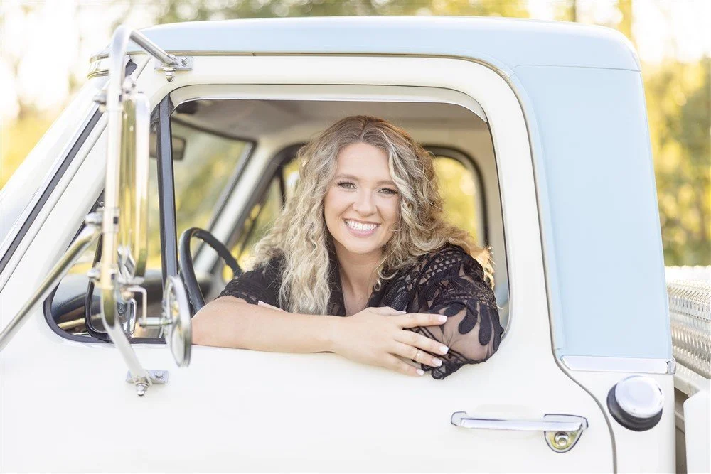 Senior Photos with old Ford Truck in wisconsin