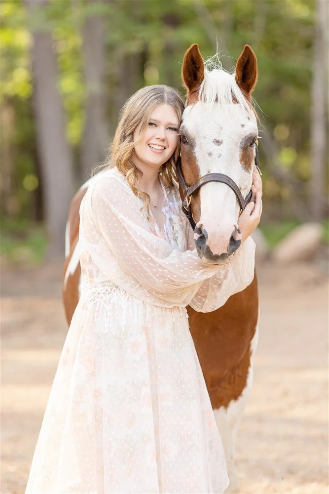 Paint horse with Girl Photoshoot in Michigan