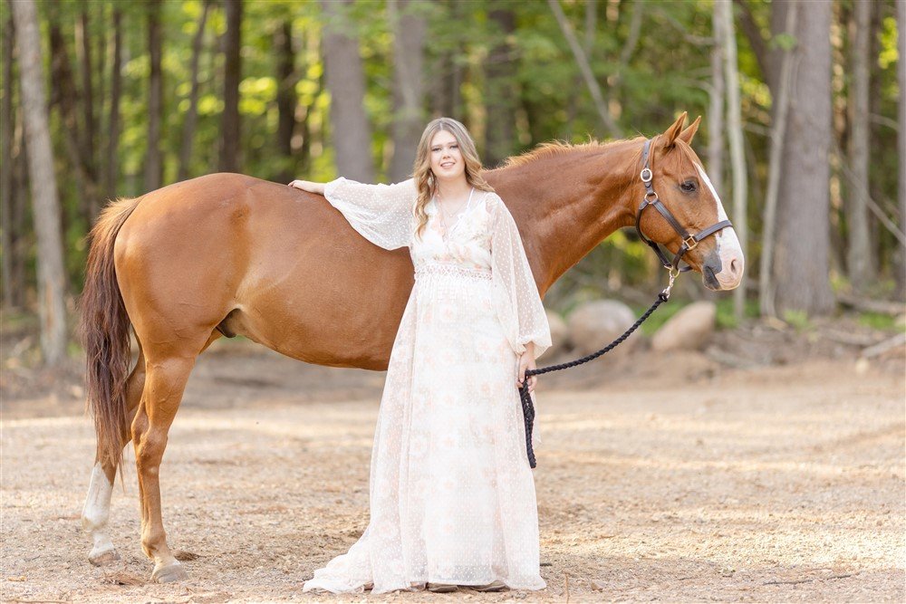 Quarter horse with rider photoshoot in Michigan