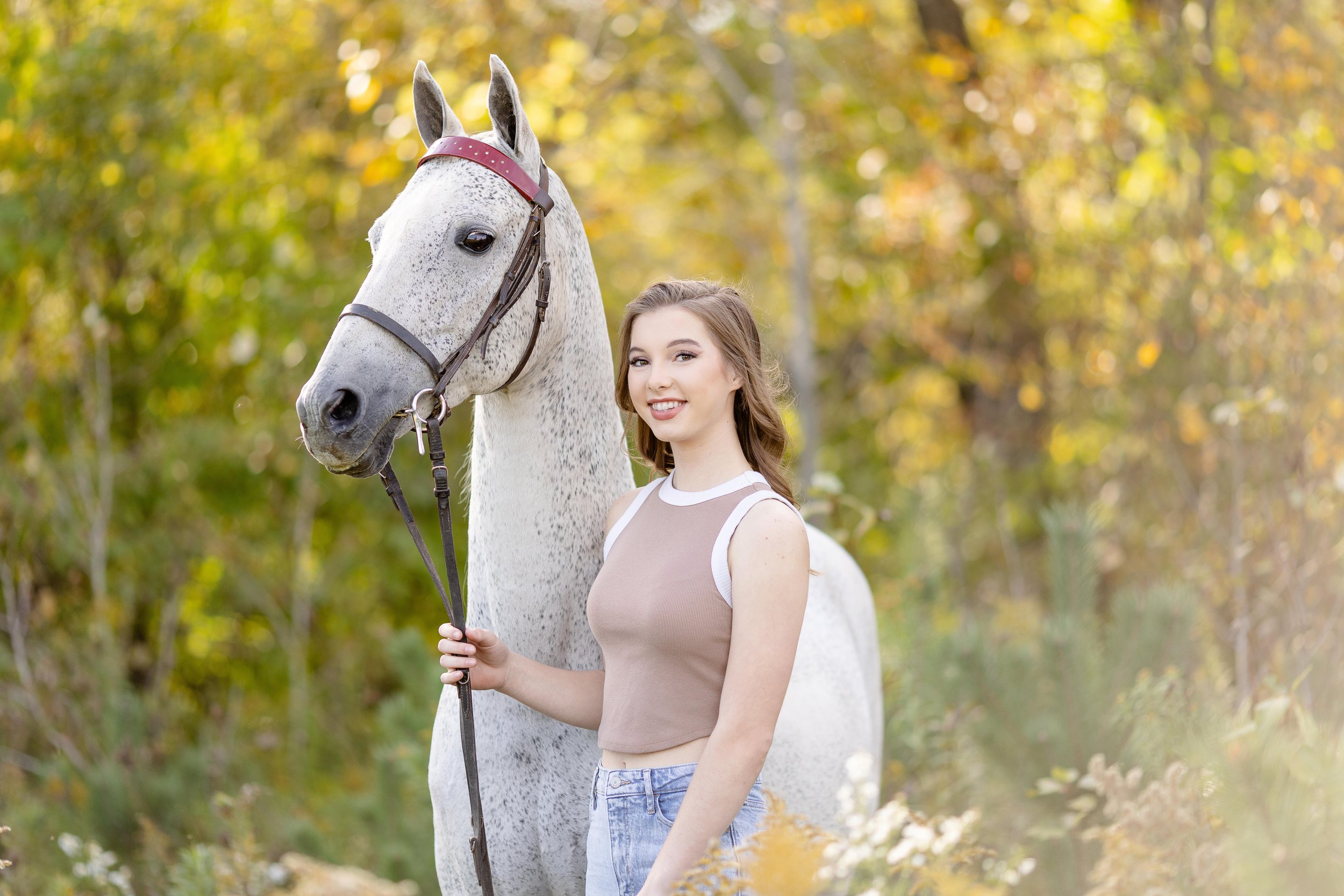 Senior Photo Session with horse in Seymour, WI