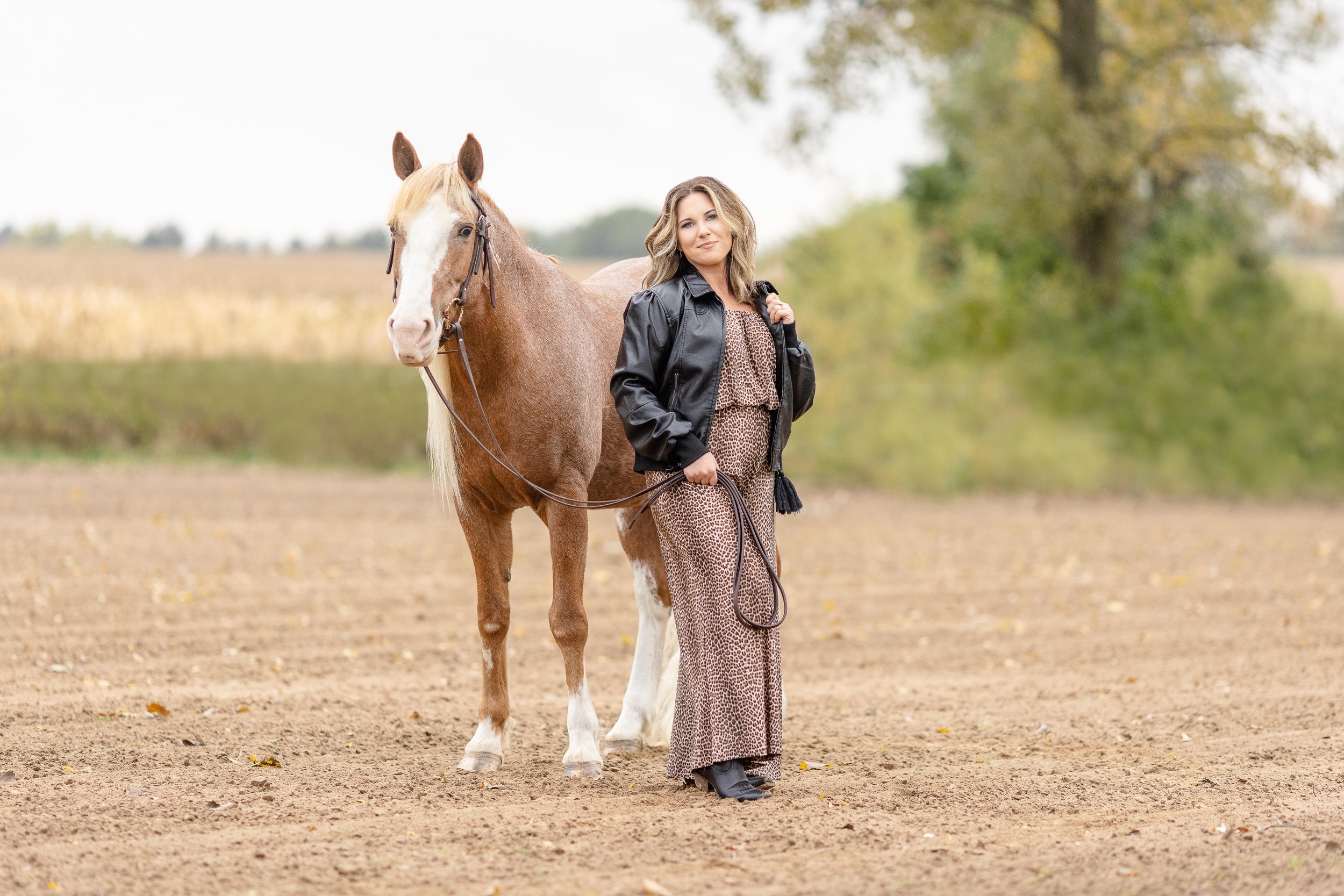 Horse &amp; Rider Photoshoot with a mustang mare in Poynette, WI