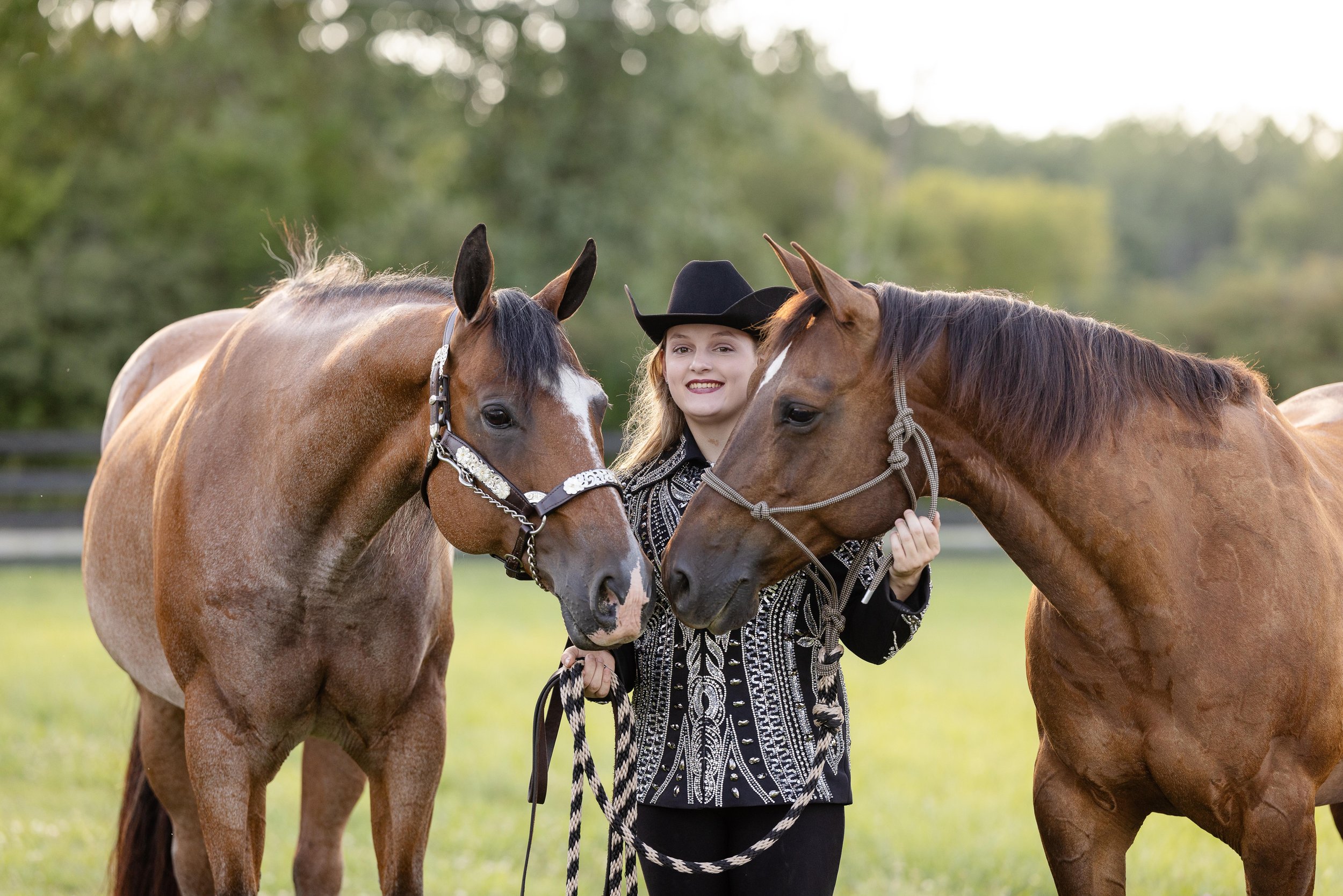 Senior Session with horses in Findlay, OH