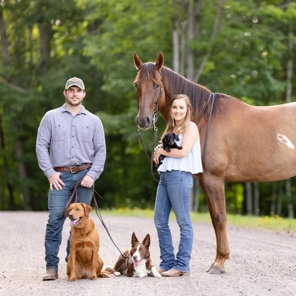 💍🐾 Some love stories include horses, some include dogs, and Jaksen and Josh&rsquo;s includes both. Their dachshund puppy isn&rsquo;t just a pet, he was a wedding gift, the sweetest symbol of their new life together.

During their portrait session, 