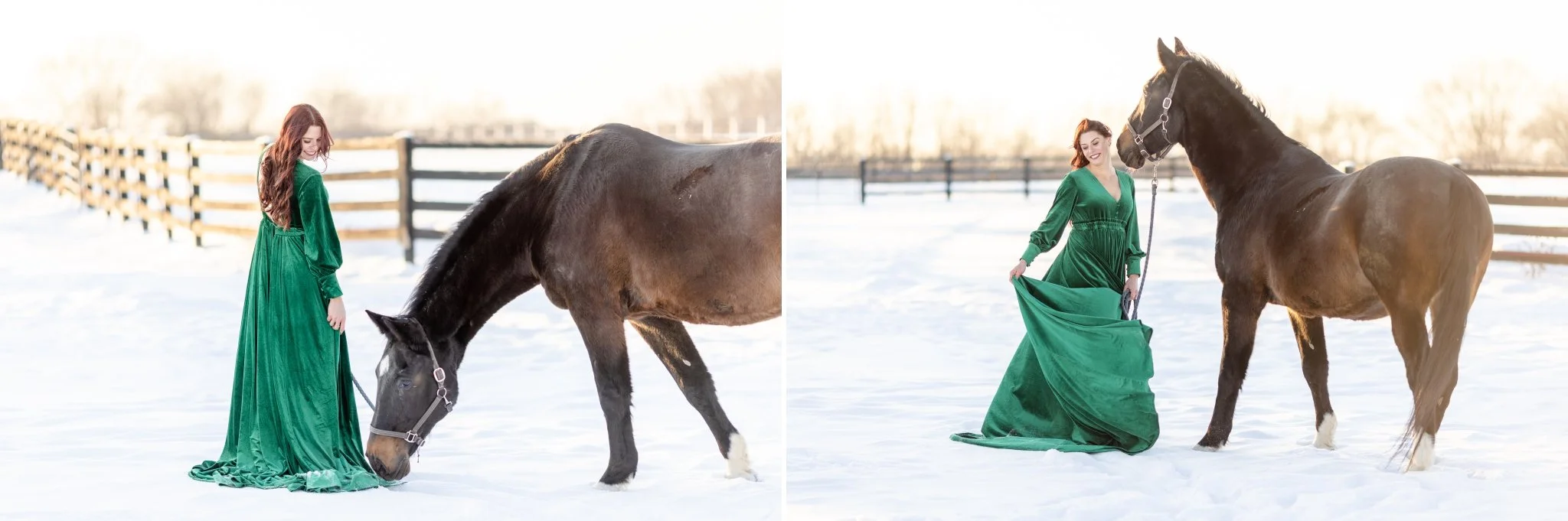 Horse & Rider Photoshoot in Wisconsin in Winter
