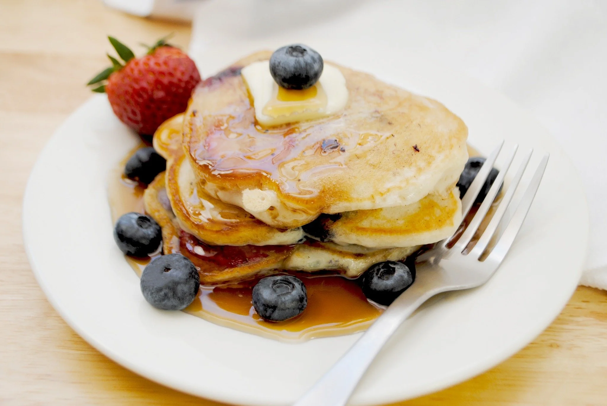 It's National Pancake Day! 🥞 Pancakes are quick, simple, and perfect for any morning. 

What&rsquo;s your favorite topping: 🍯 syrup or 🍓 fruit?

Recipe: https://www.allrecipes.com/recipe/21014/good-old-fashioned-pancakes/

#PancakeLove #BreakfastA
