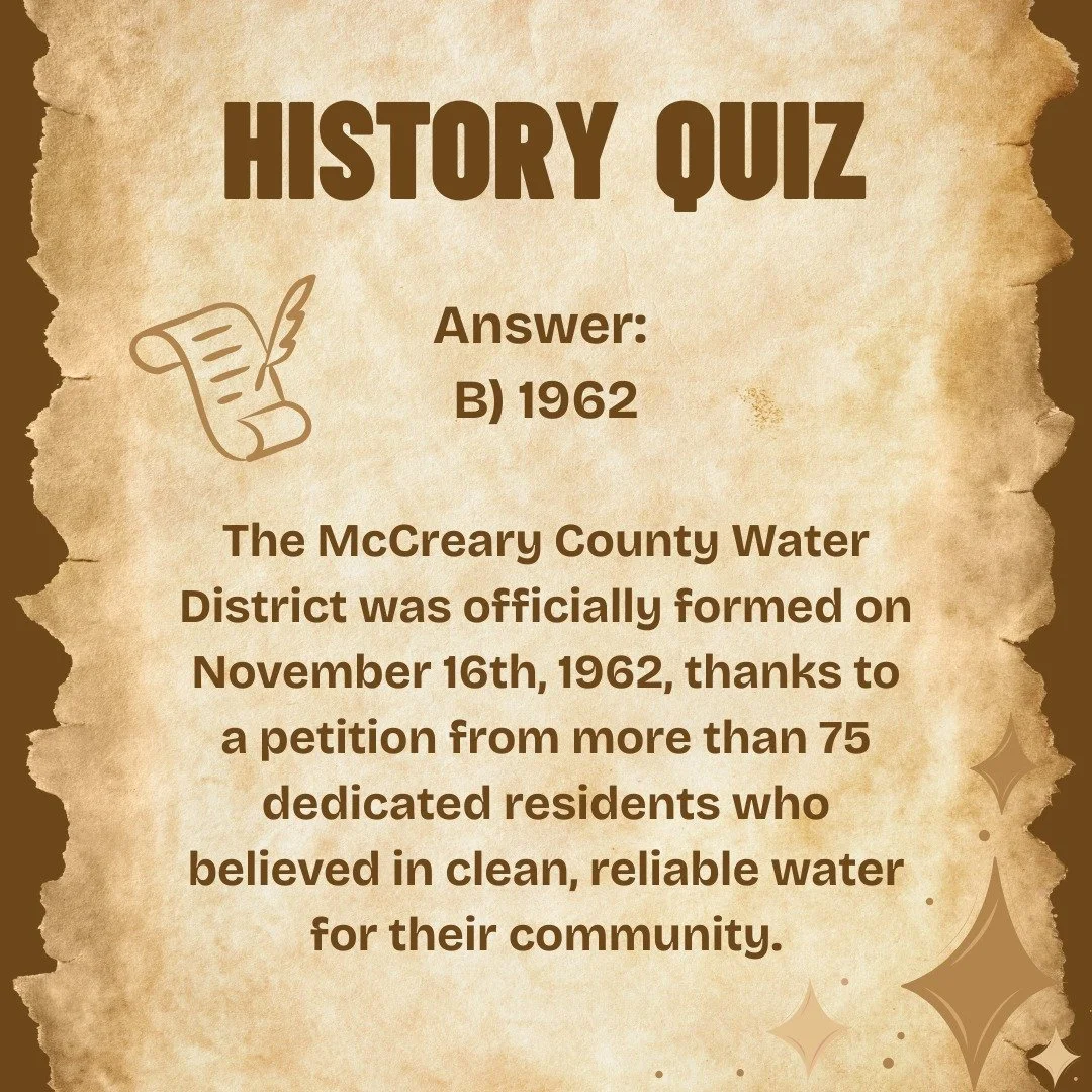 From one small district to serving over 95% of McCreary County today, that&rsquo;s something worth celebrating! 💙

#WaterProud #CommunityStrong #TBT #CleanWater #Since1962