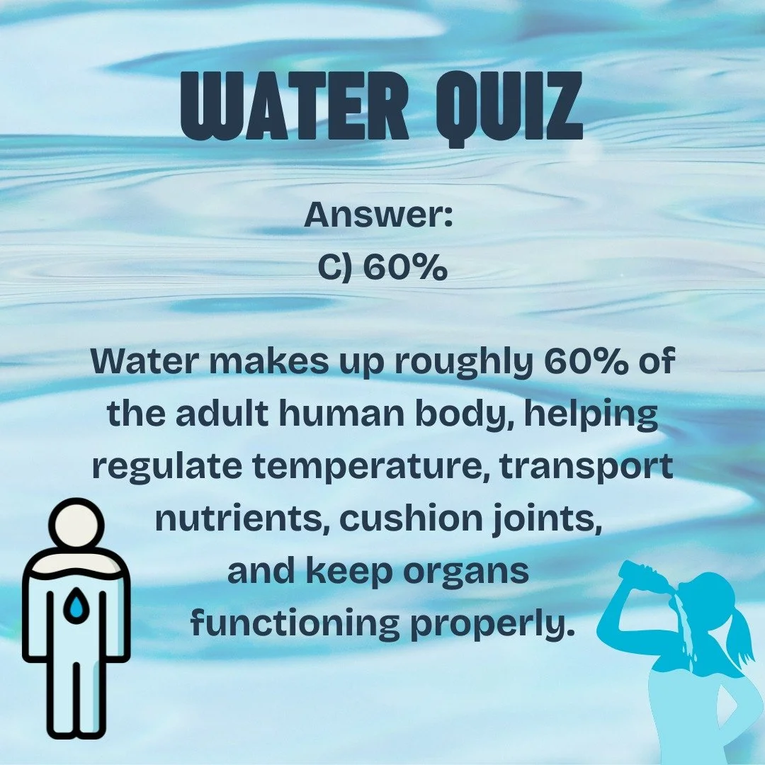 💦 Water Quiz 💦

Answer reveal! Did you get it right?

Staying hydrated is essential 💙

#WaterQuiz #TestYourKnowledge #StayHydrated