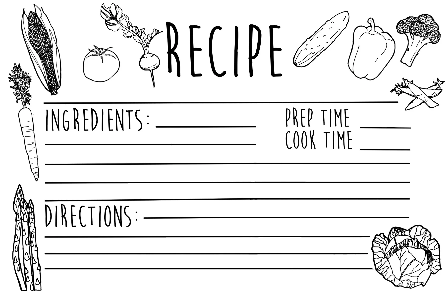 Veggie Recipe Cards