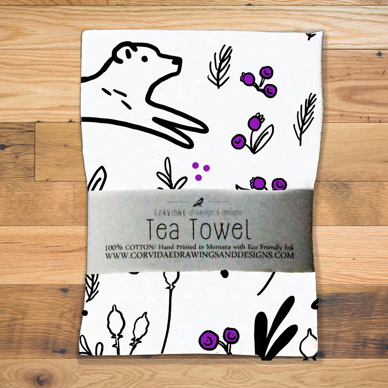 Bears & Huckleberries Tea Towel