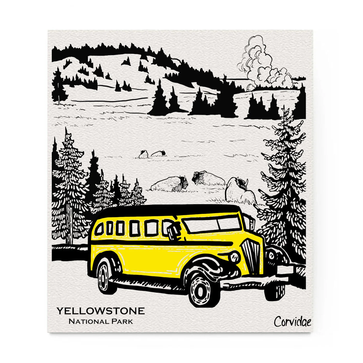 Yellowstone National Park Swedish Dishcloth