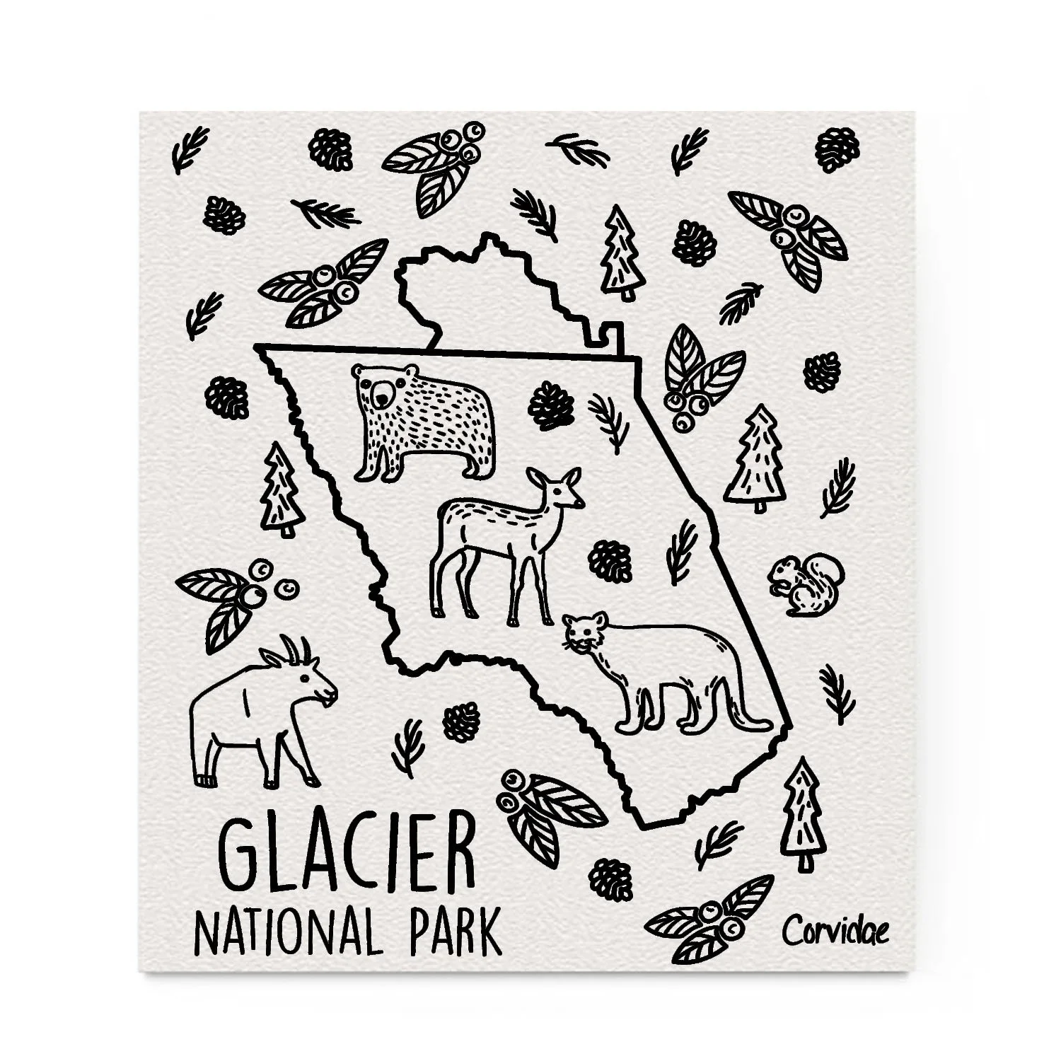 Glacier Park Wildlife Dishcloth