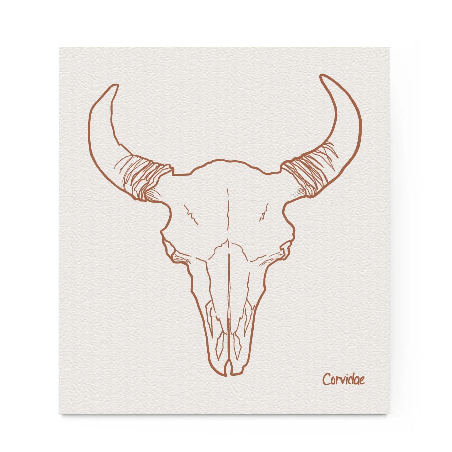 Bison Skull Swedish Dishcloth