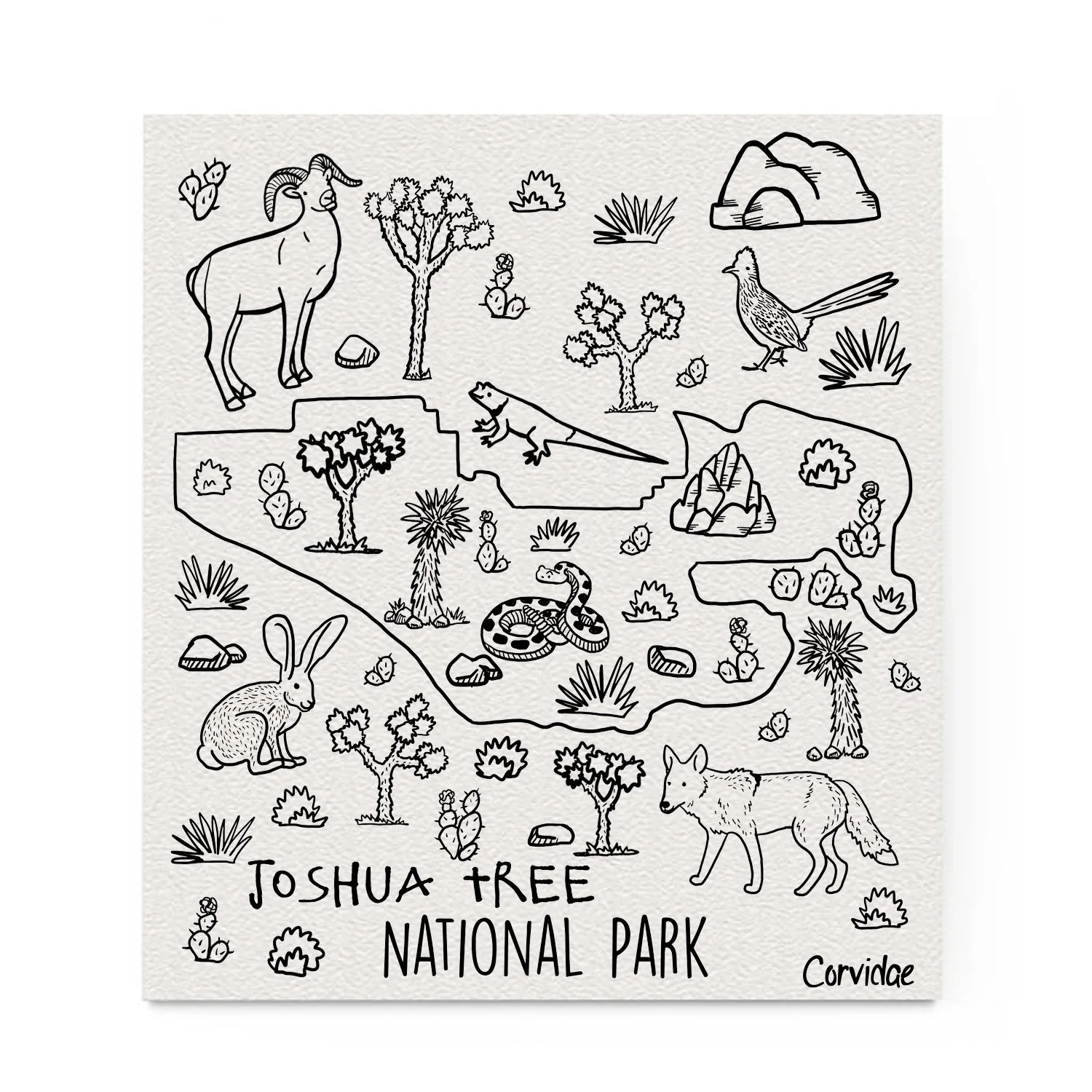 Joshua Tree Park Wildlife Swedish Dishcloth