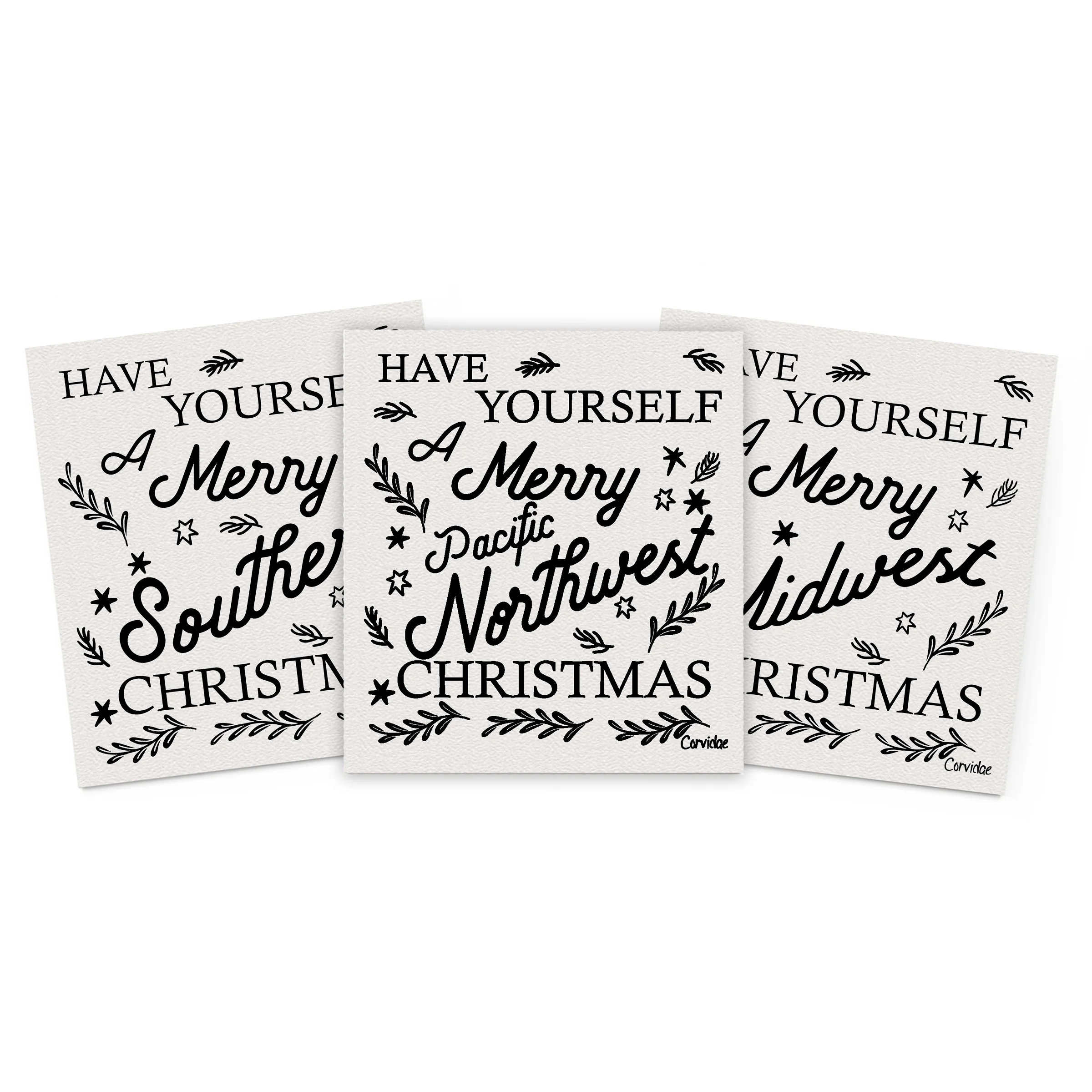 Have Yourself a Merry Christmas Swedish Dishcloth -