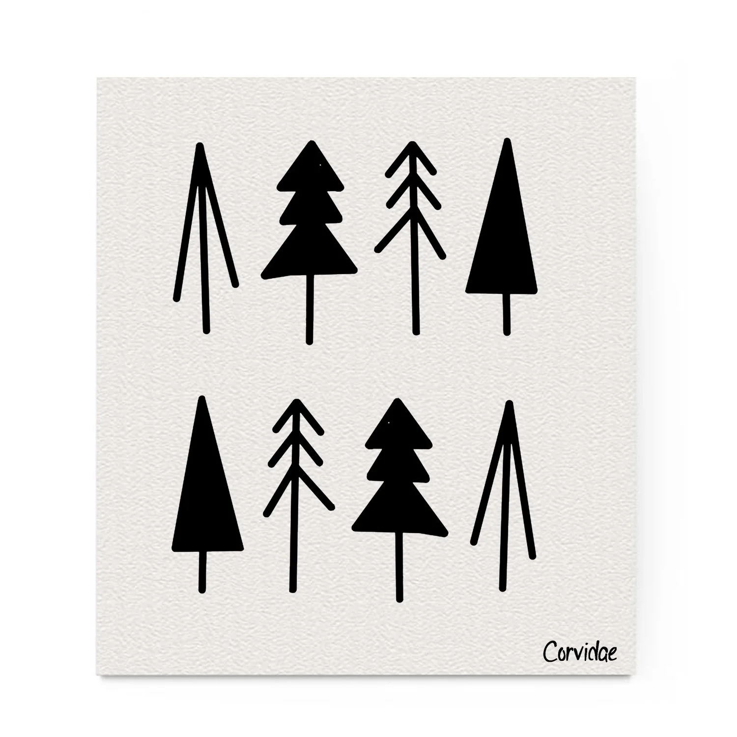 Whimsy Stick Trees Swedish Dishcloth