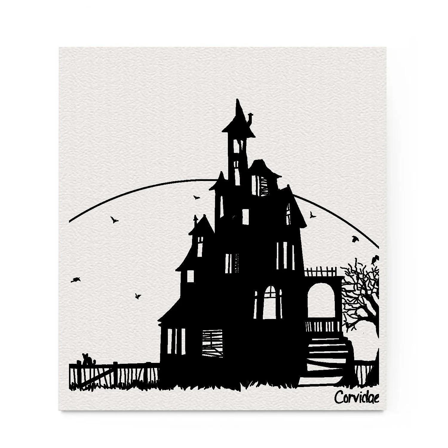 Haunted House Swedish Dishcloth