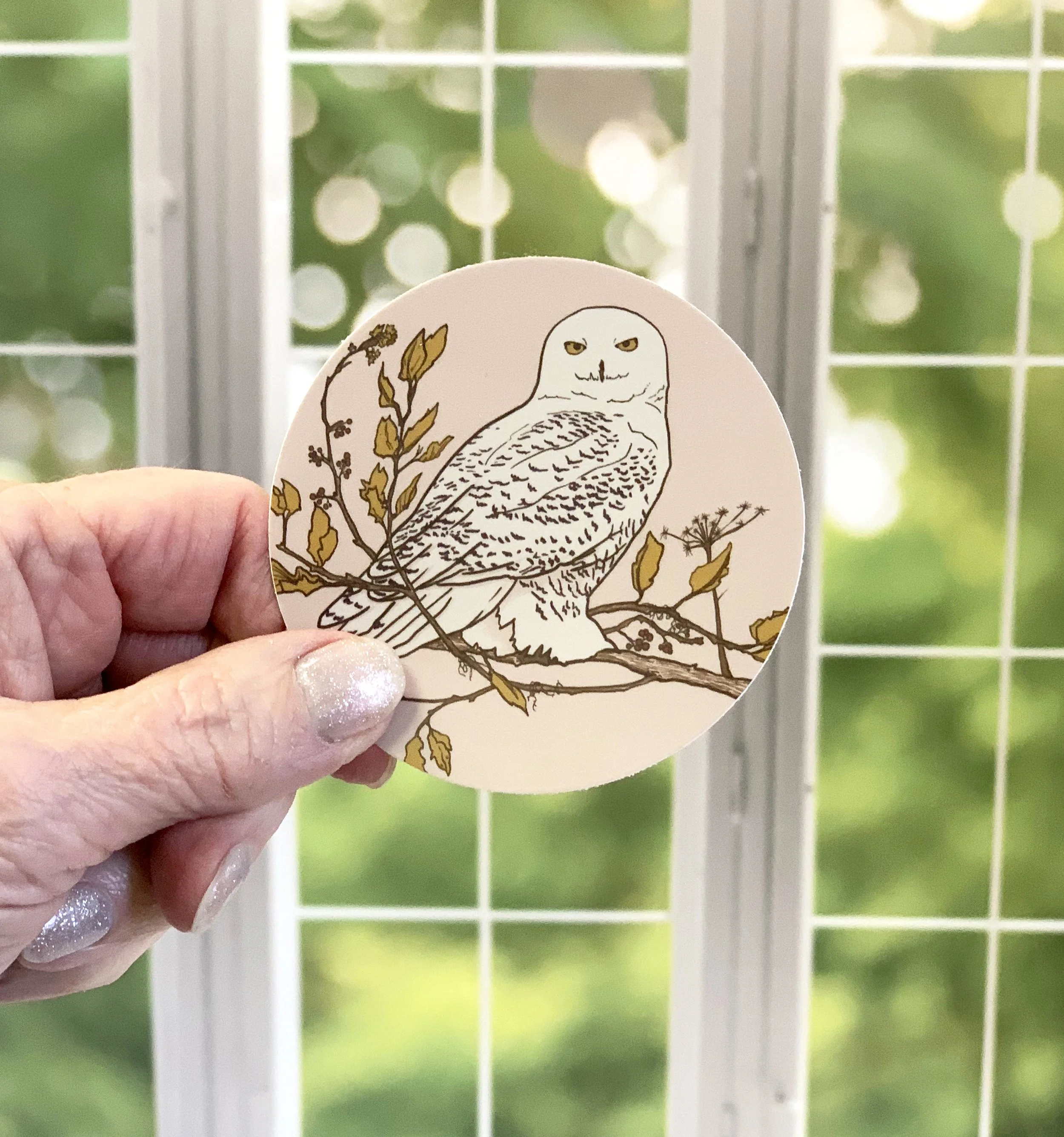 Snowy Owl Vinyl Sticker — CORVIDAE drawings & designs