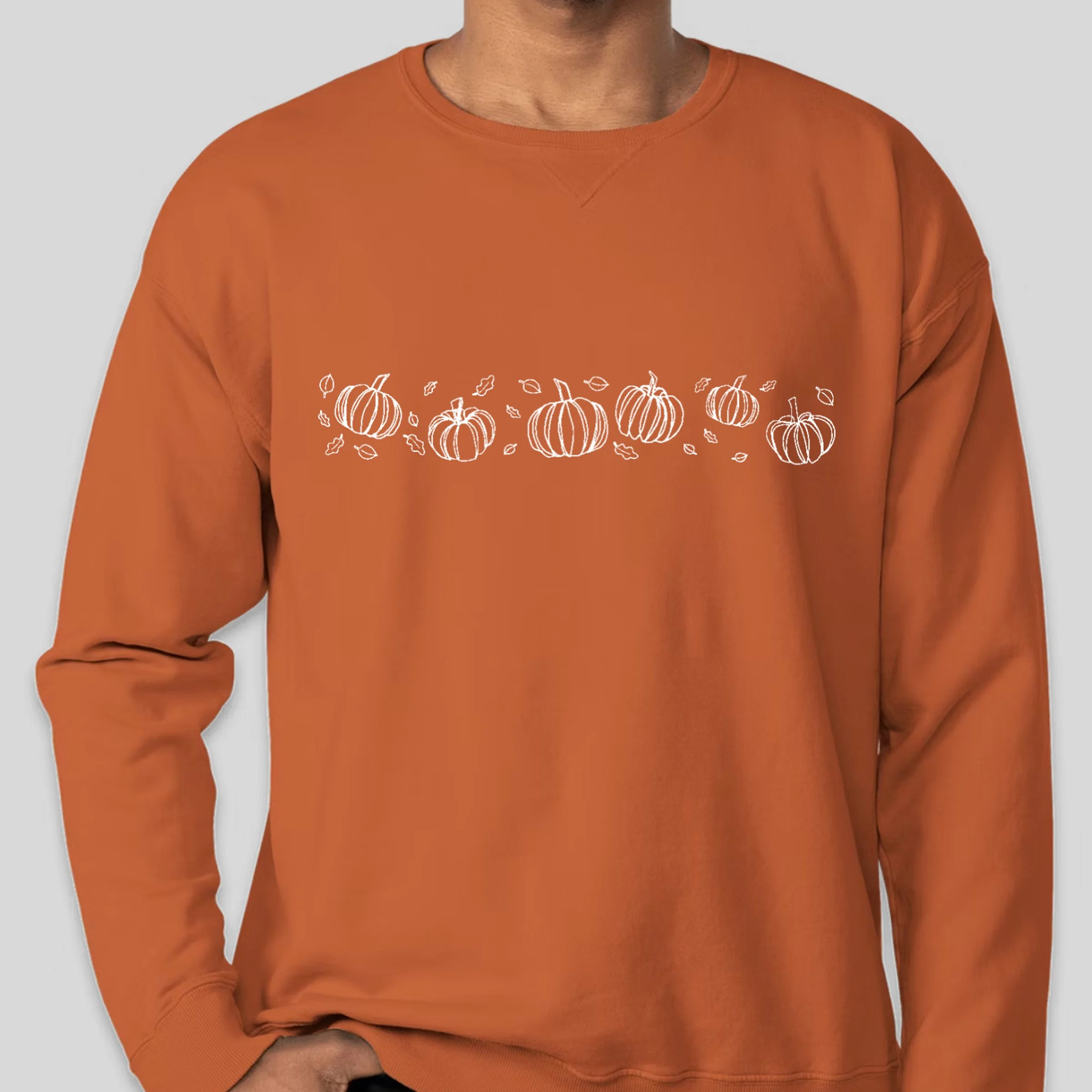 Pumpkin and Leaves Long Sleeve Shirt