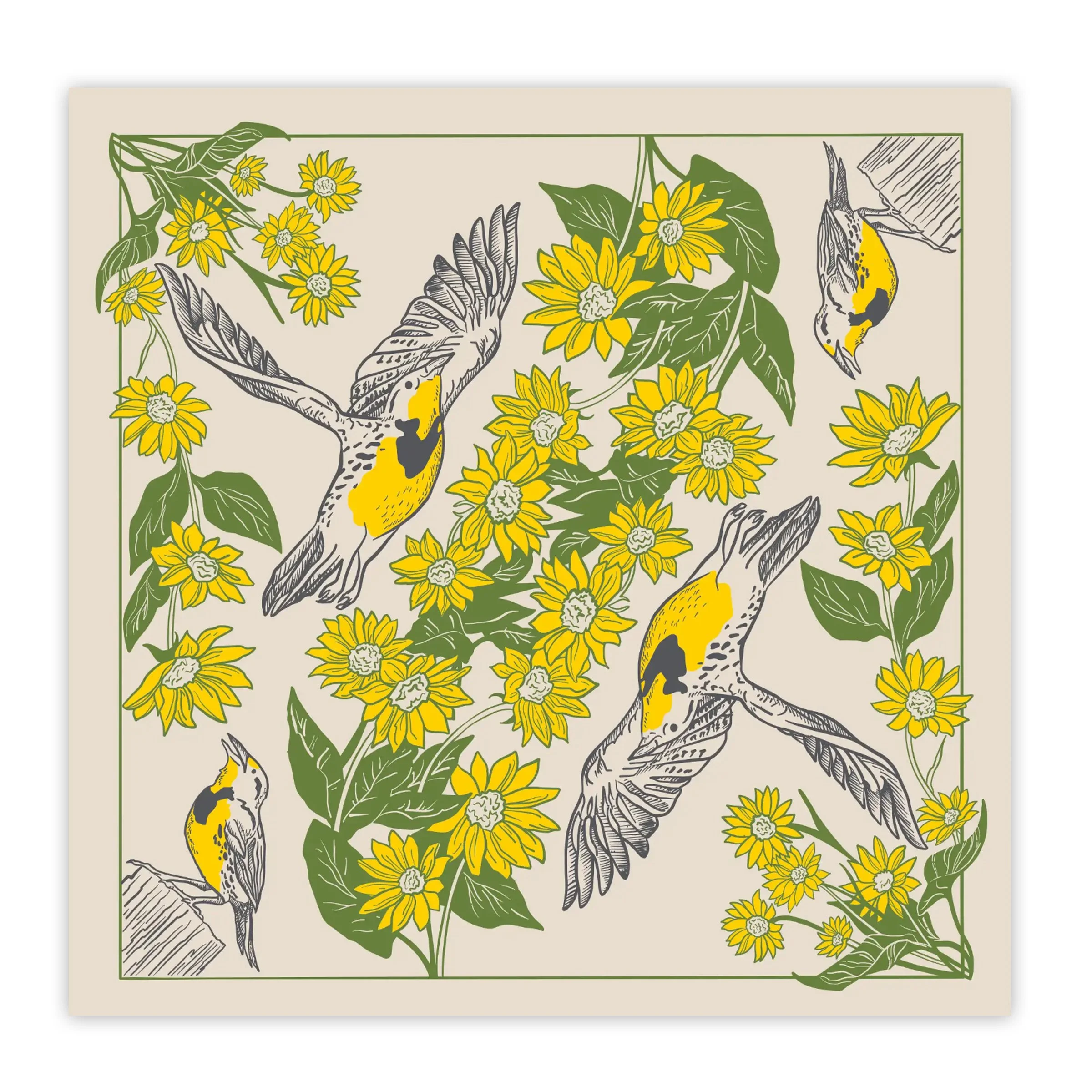 Meadowlark Wildflower Bandana