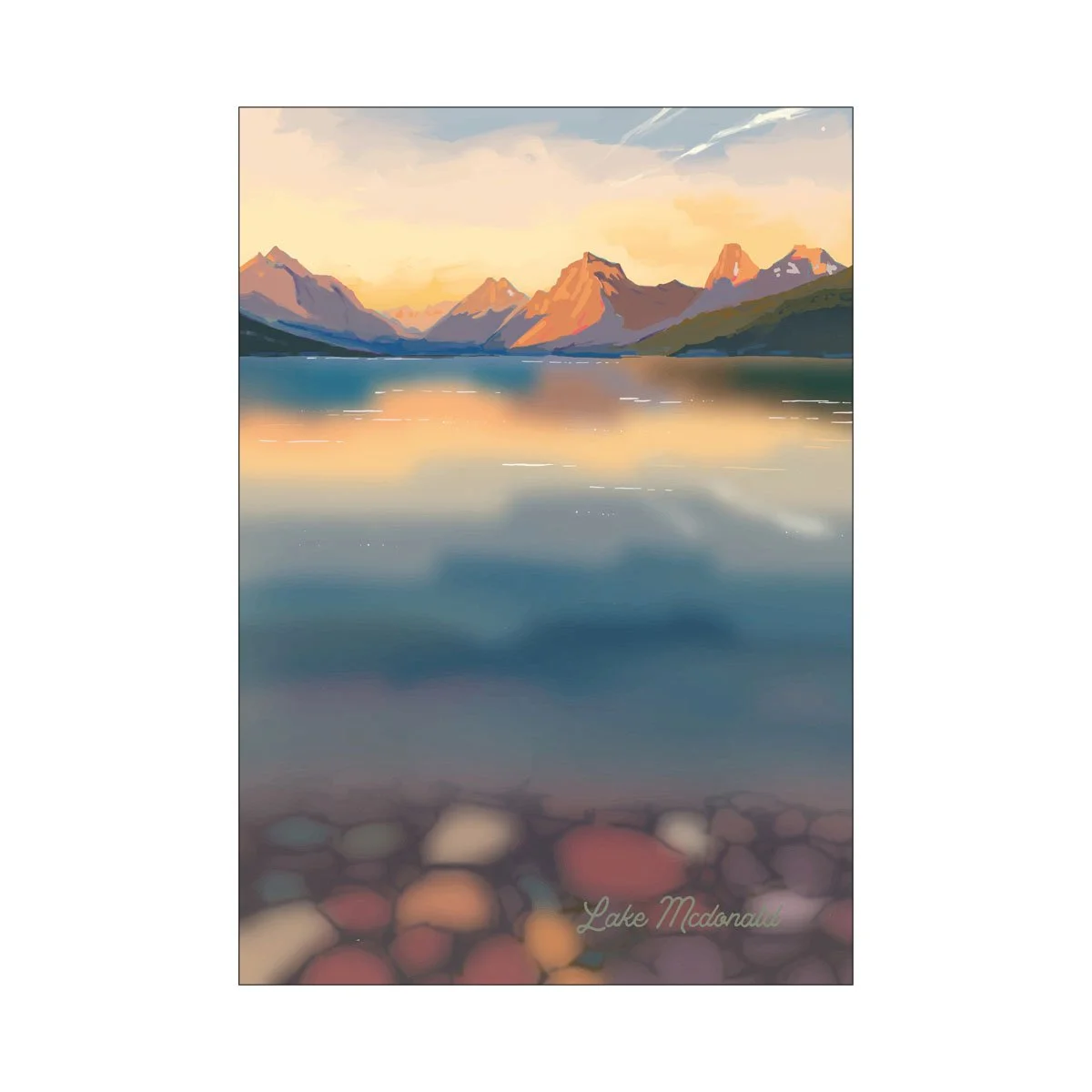 Lake McDonald Kitchen Tea Towel - Full color